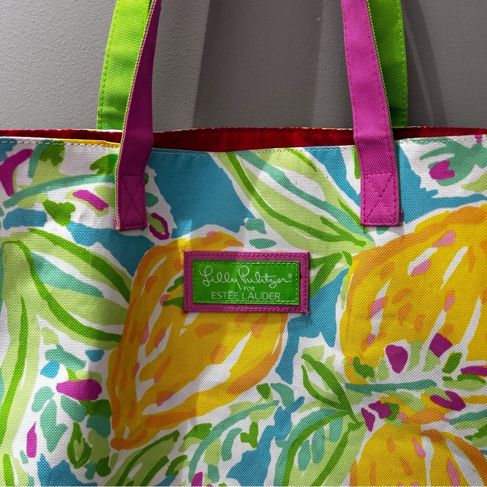 Lilly Pulitzer for Estée Lauder Lemon Print Tote Bag - Picture 2 of 7